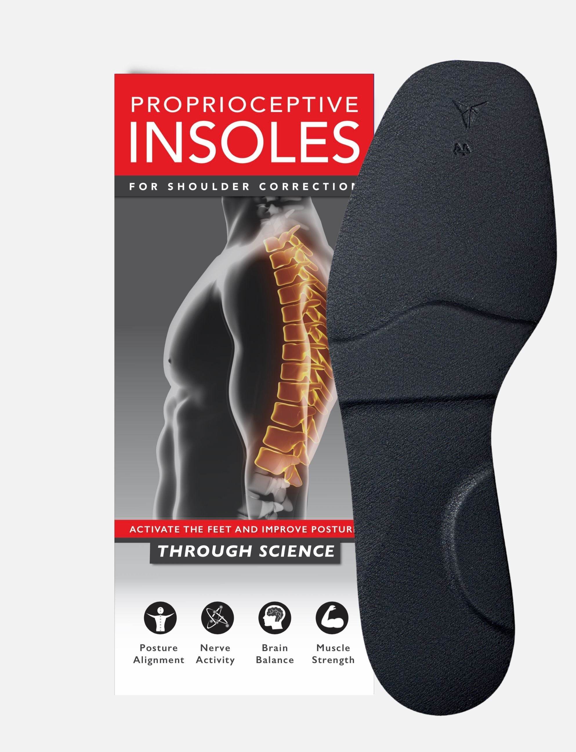 Posturepro Insoles to correct rounded shoulders and forward head posture.